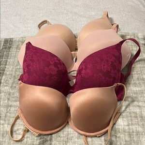 Victoria's Secret Burgundy and Tan Bra Set